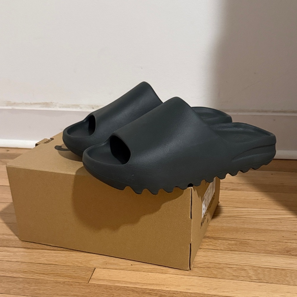 Dark Onyx Yeezy Slides